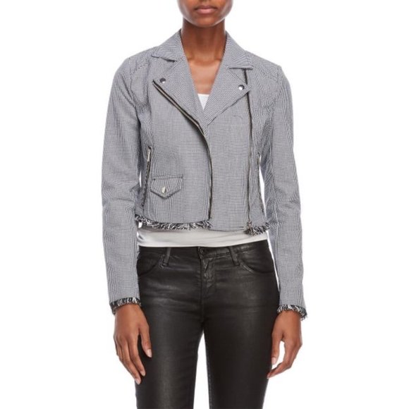 Romeo & Juliet Couture Jackets & Blazers - Romeo + Juliet Couture Houndstooth Moto Jacket